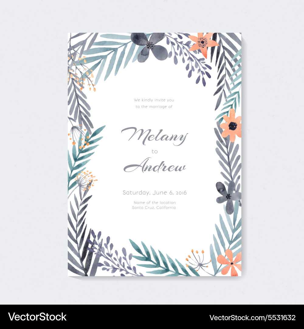 Wedding card Royalty Free Vector Image - VectorStock