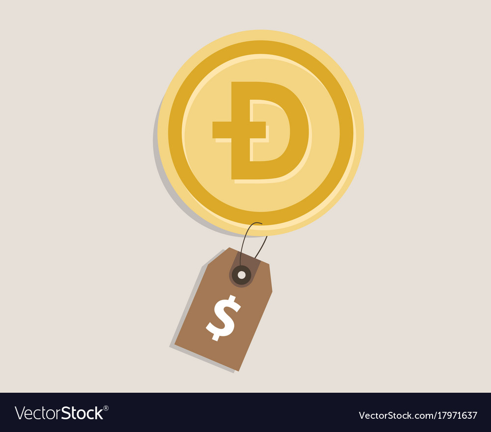 Doge Coin Price Value Money Gold Currency Finance Vector Image