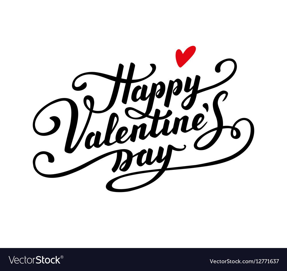 Happy valentine s day text Royalty Free Vector Image