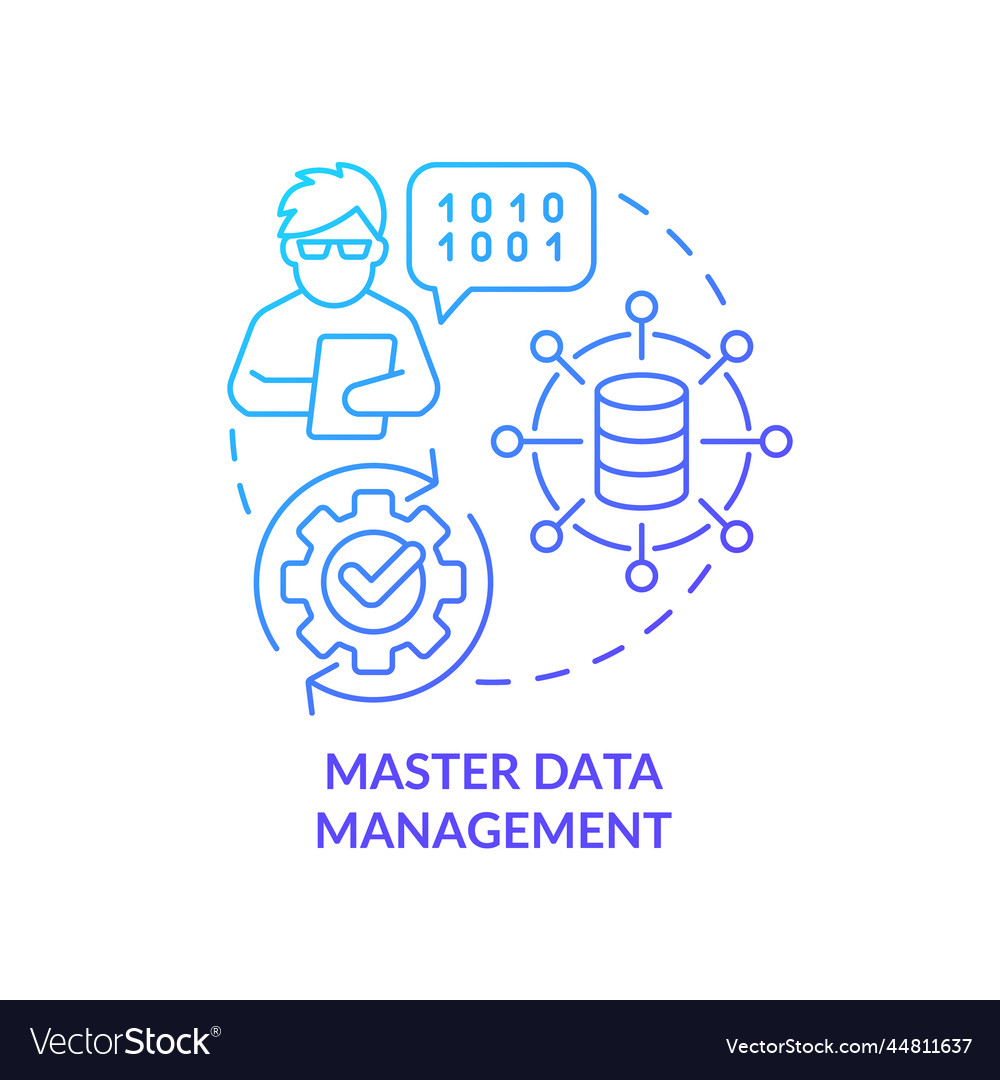 Master database management blue gradient concept Vector Image