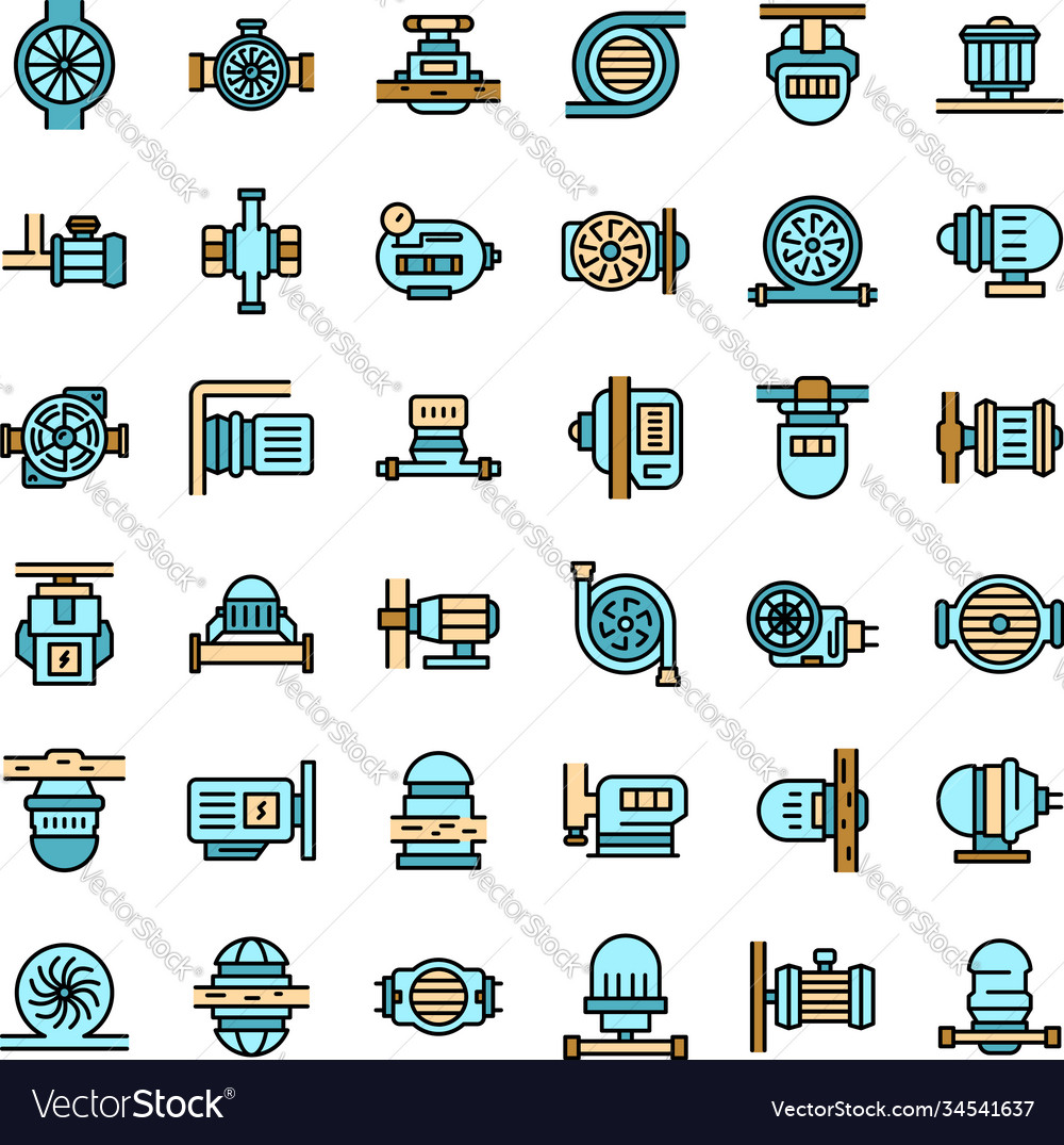 Pump icons set flat Royalty Free Vector Image - VectorStock