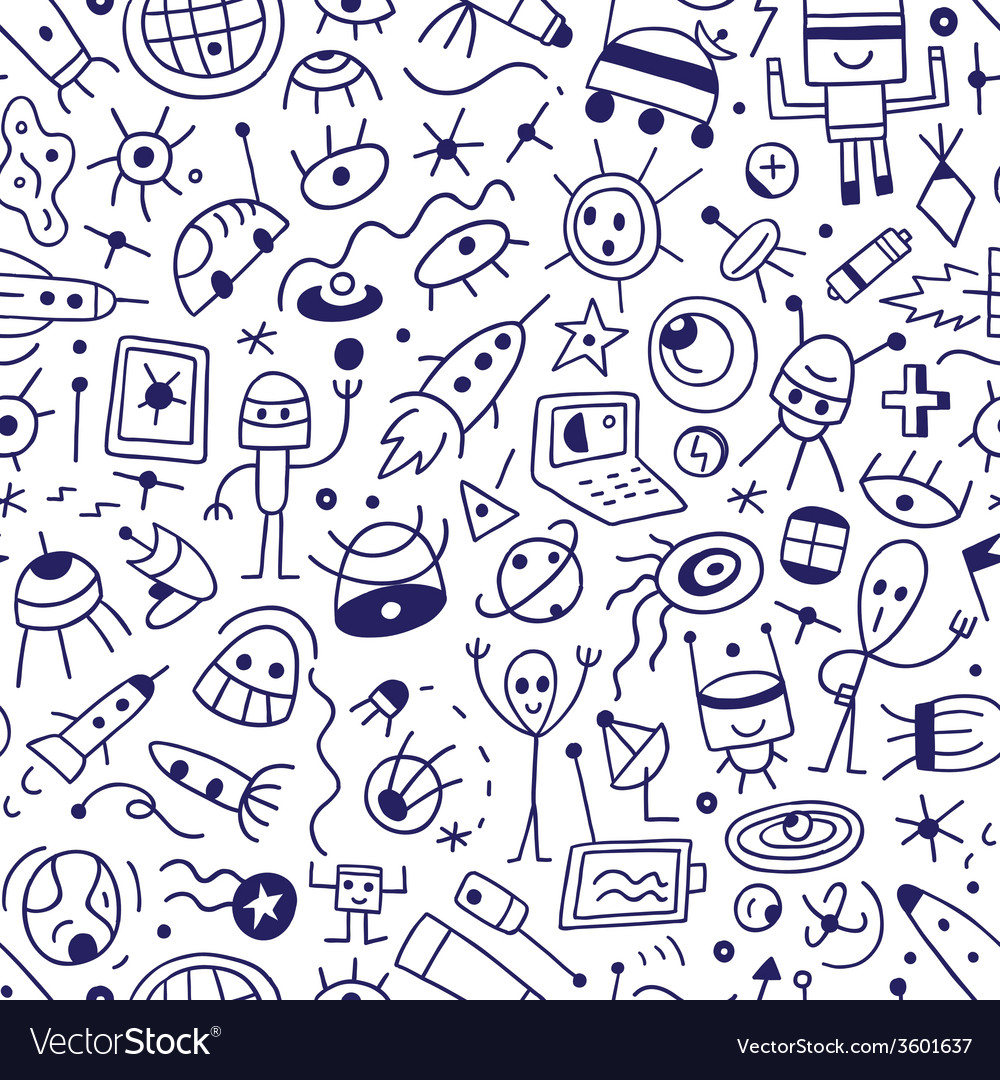 Space - seamless background Royalty Free Vector Image