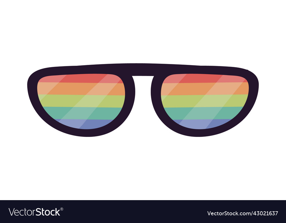 Sunglasses rainbow frame Royalty Free Vector Image