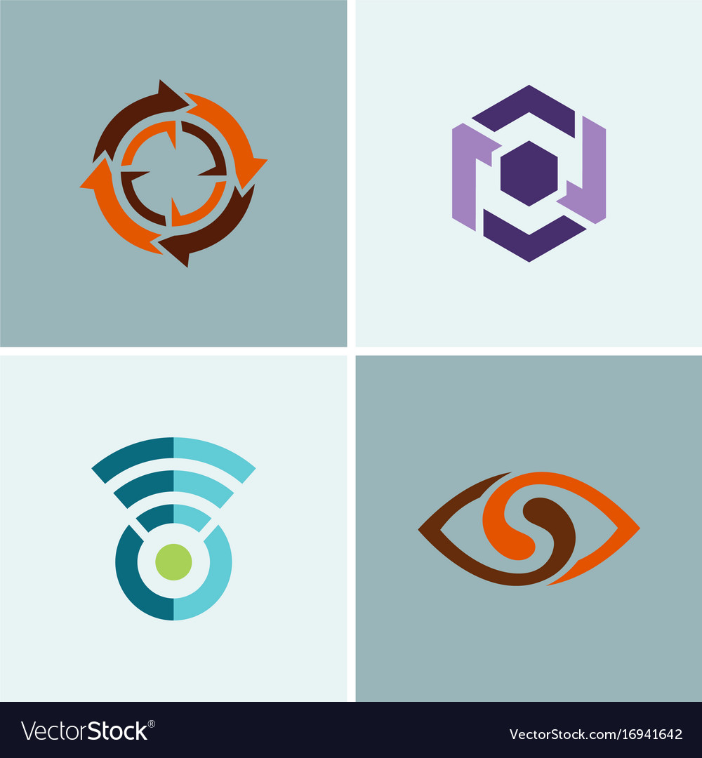 Abstract circle logos Royalty Free Vector Image