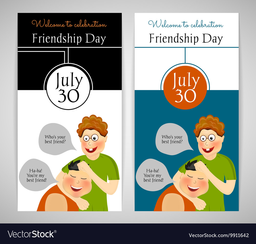 Friendship Day Flyer Banner Or Invitation Vector Image