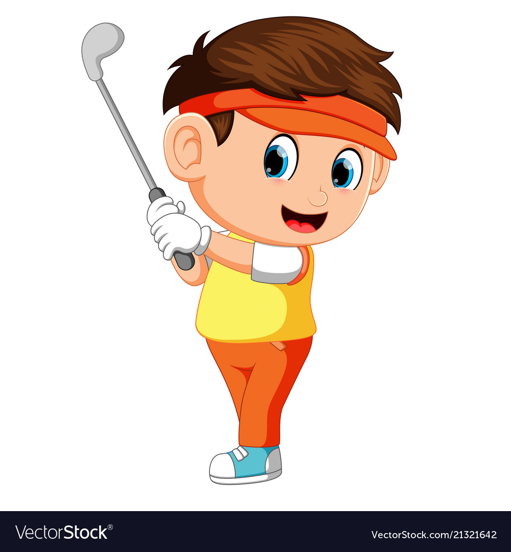 Golfer hitting golf shot Royalty Free Vector Image