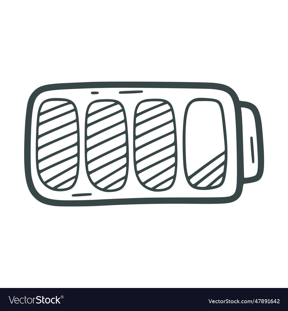 Hand drawn battery royalty free vector image vectorstock