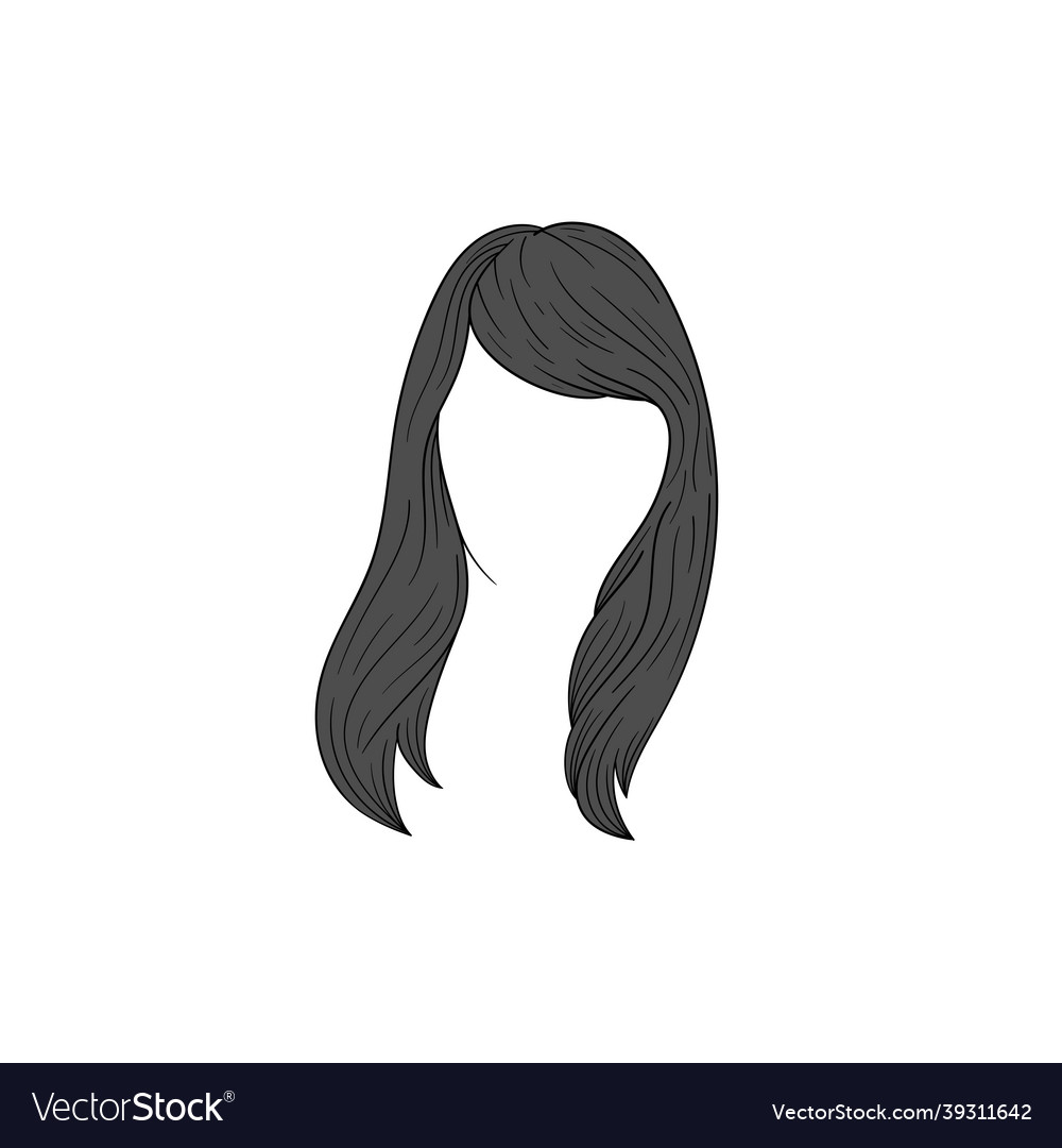 Long hair woman hand drawn template Royalty Free Vector