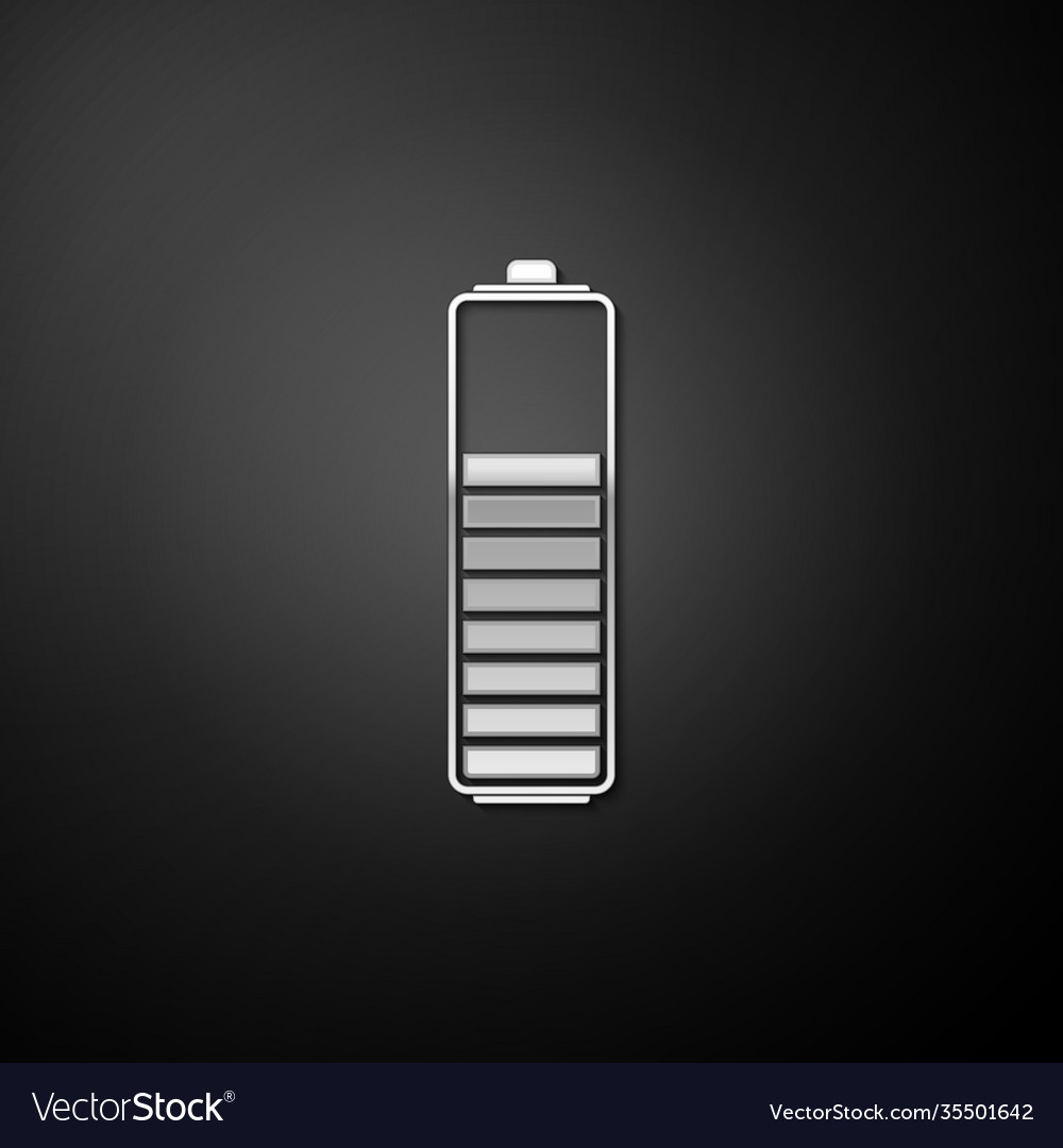 Silver battery charge level indicator icon Vector Image