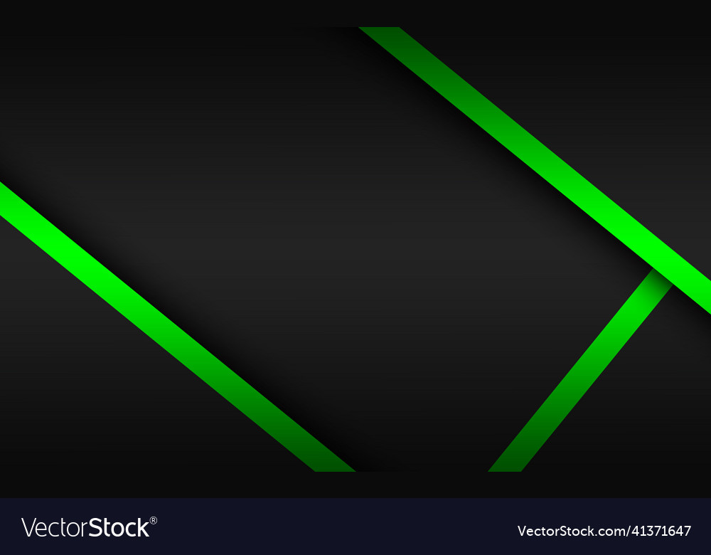 Abstract background with black and green layers Vector Image