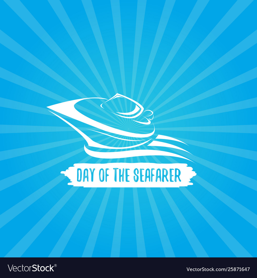 Day seafarer 25 june silhouette Royalty Free Vector Image