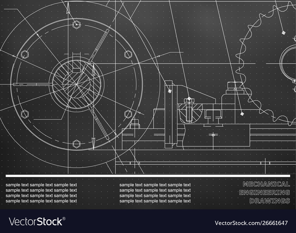 Drawing mechanical drawings engineering Royalty Free Vector