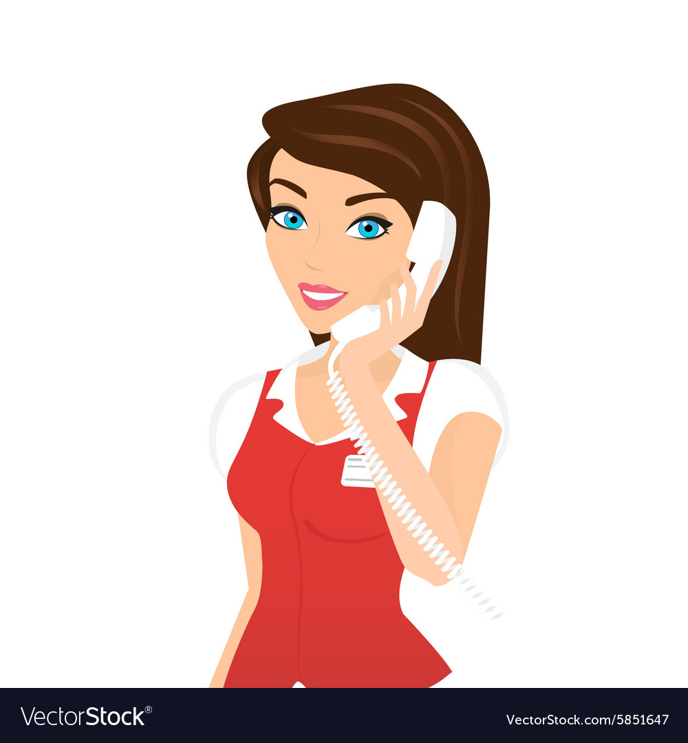 Female call centre operator - isolated Royalty Free Vector