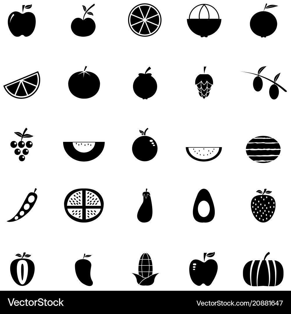 Fruit icon set Royalty Free Vector Image - VectorStock