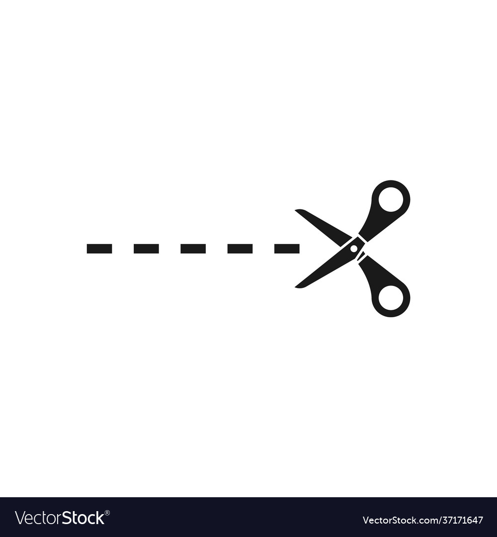 Icon scissors that cut along dotted Royalty Free Vector