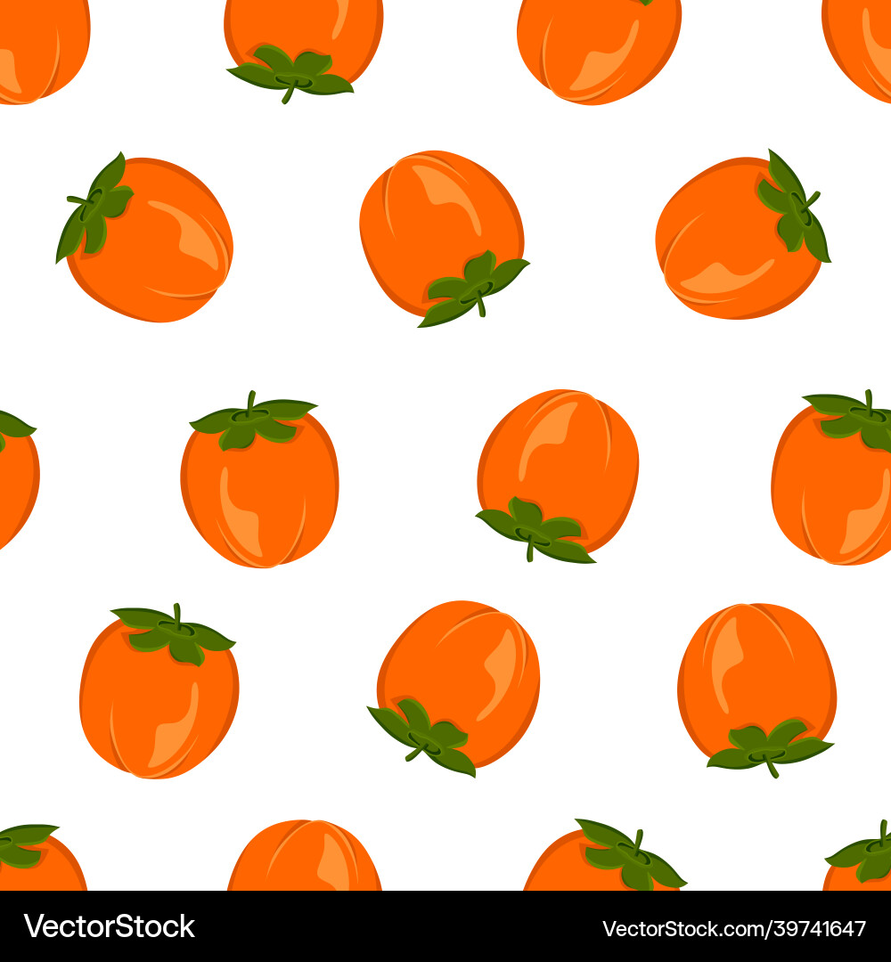 Persimmon pattern isolated on a white background Vector Image