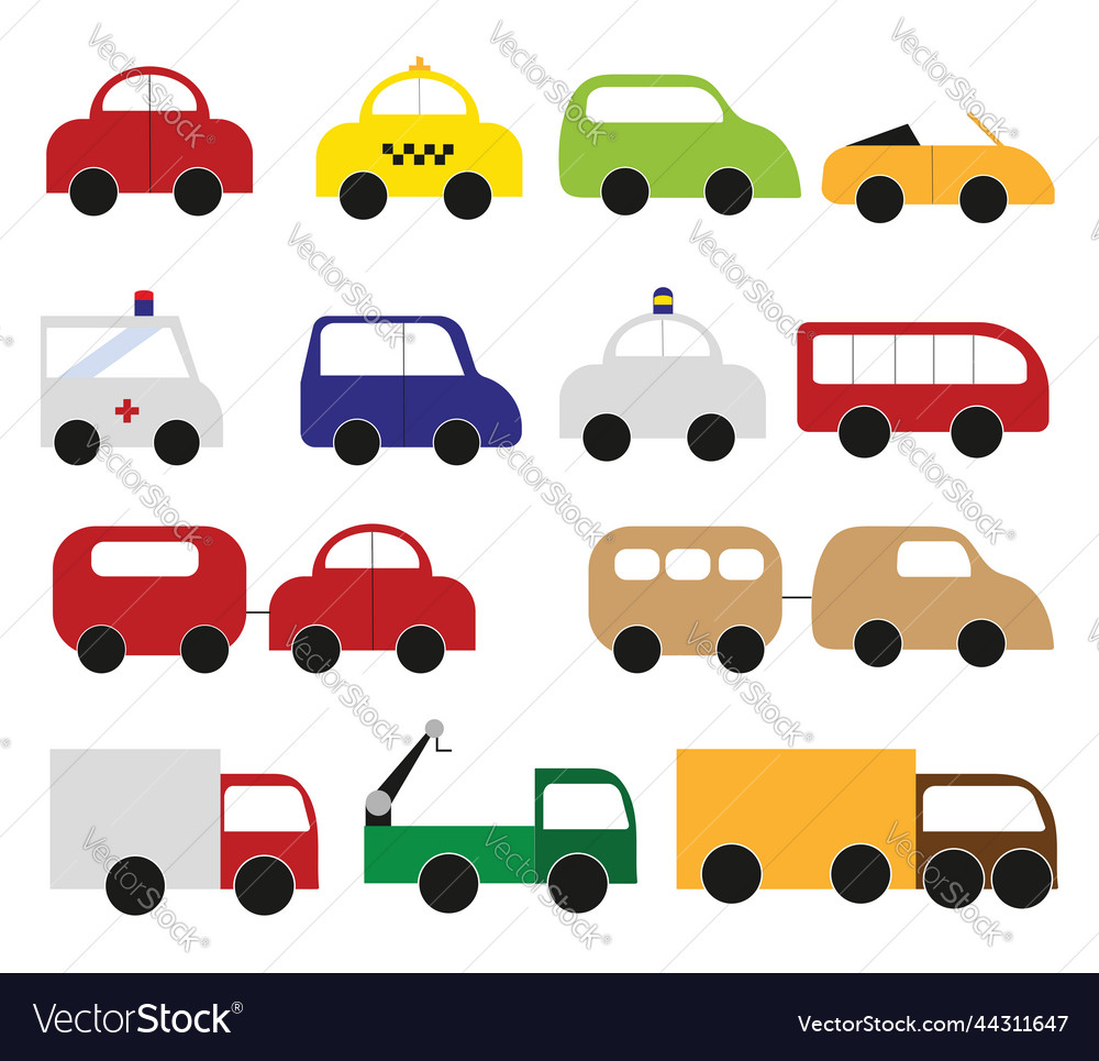 Transportation vehicles on a white background Vector Image