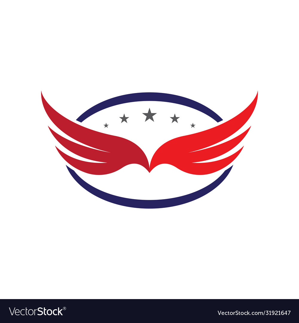 Wing falcon logo template Royalty Free Vector Image