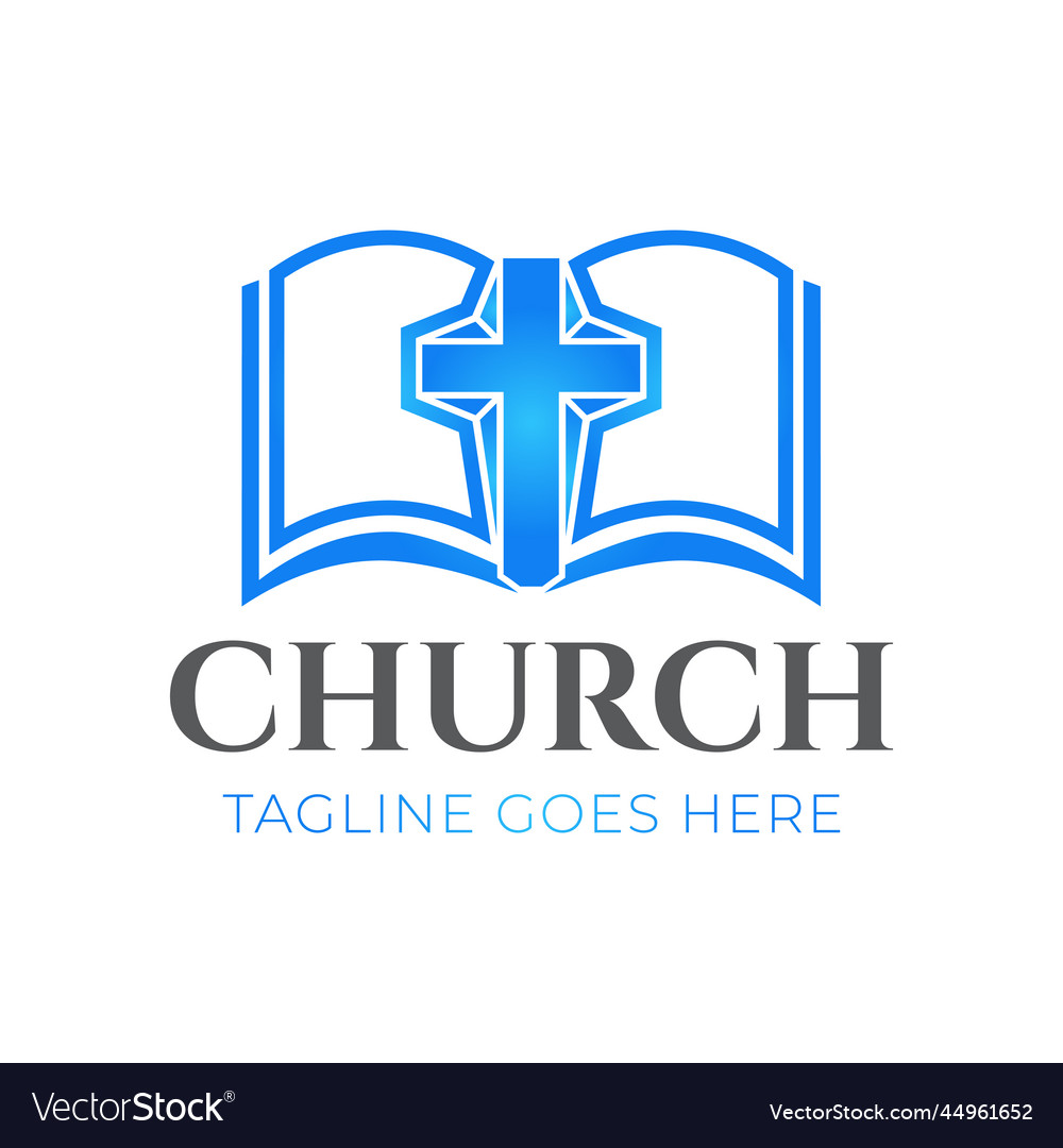 Christian church logo design Royalty Free Vector Image