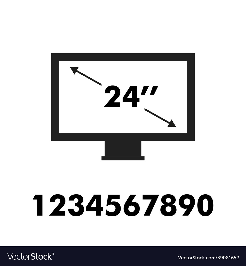 Computer screen size icon flat wide display size Vector Image