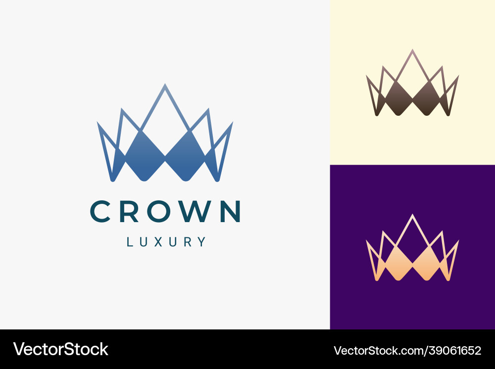 Crown logo in luxury style represent king Vector Image