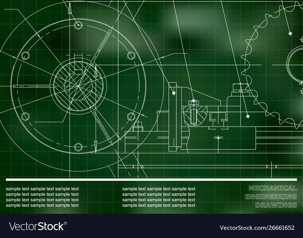 Drawing mechanical drawings engineering Royalty Free Vector