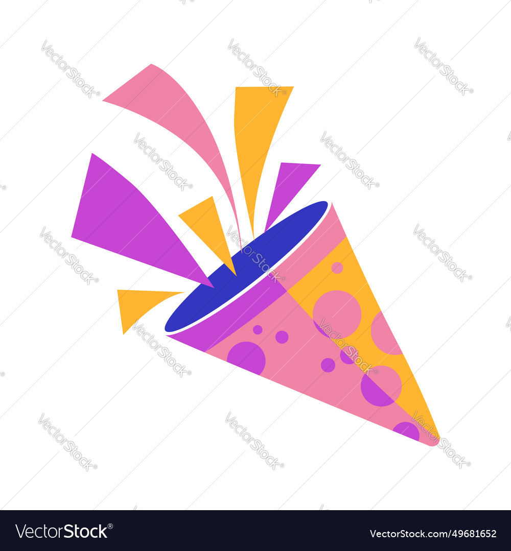 Exploding Party Popper With Confetti Royalty Free Vector Exploding Party Popper With Confetti Royalty Free Vector