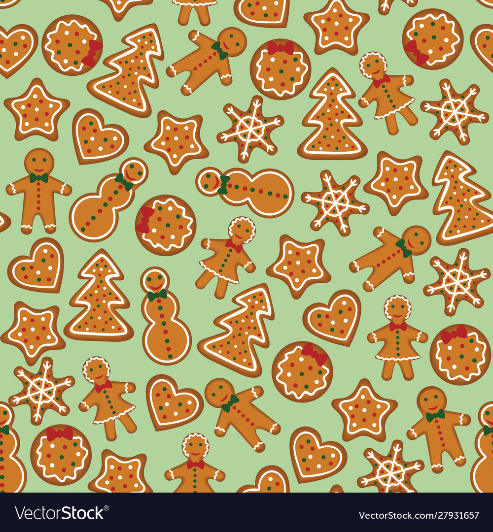 Gingerbread seamless pattern Royalty Free Vector Image