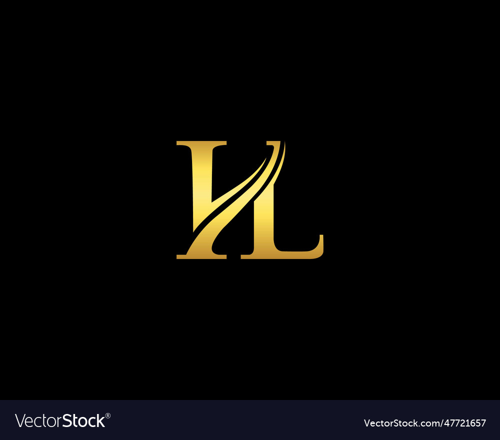 Hl luxury letter abstract logo design Royalty Free Vector