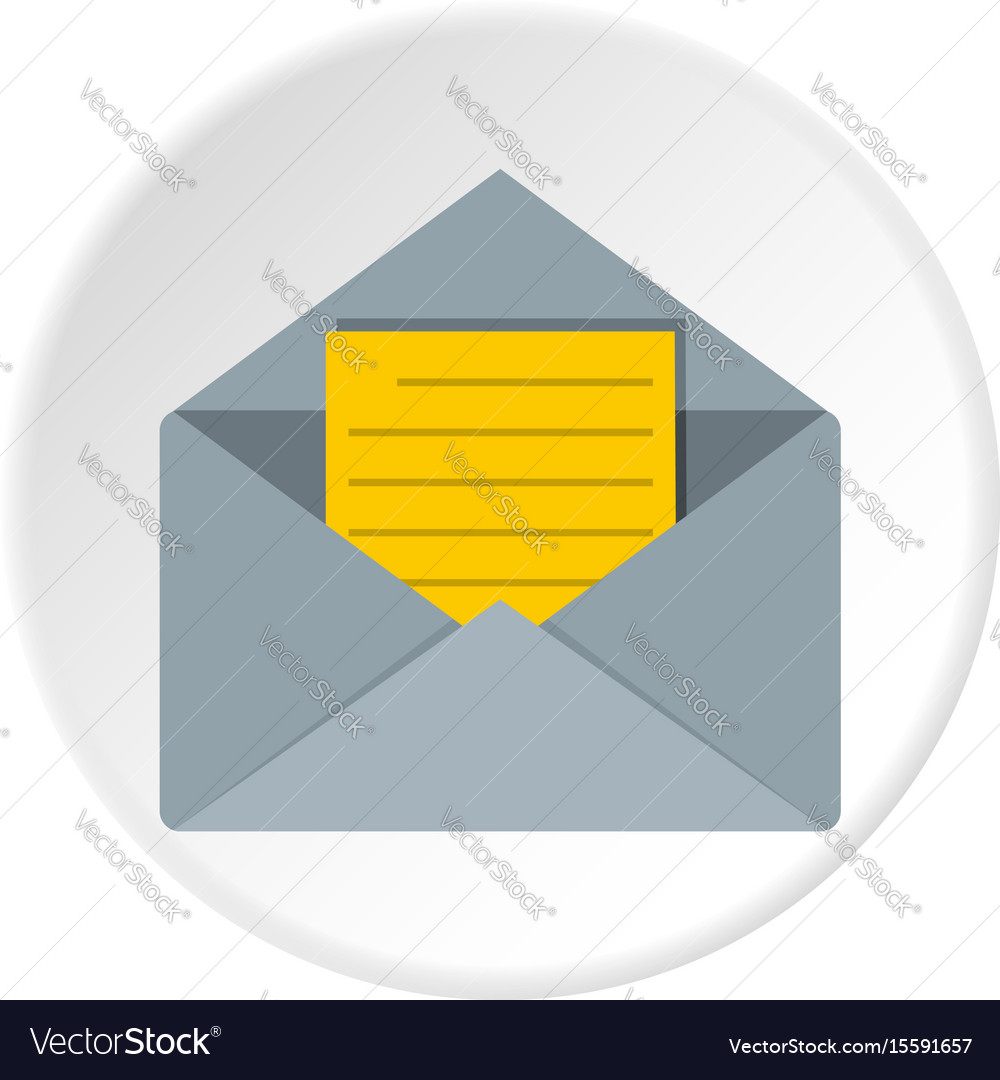 Open envelope with lined sheet of paper icon