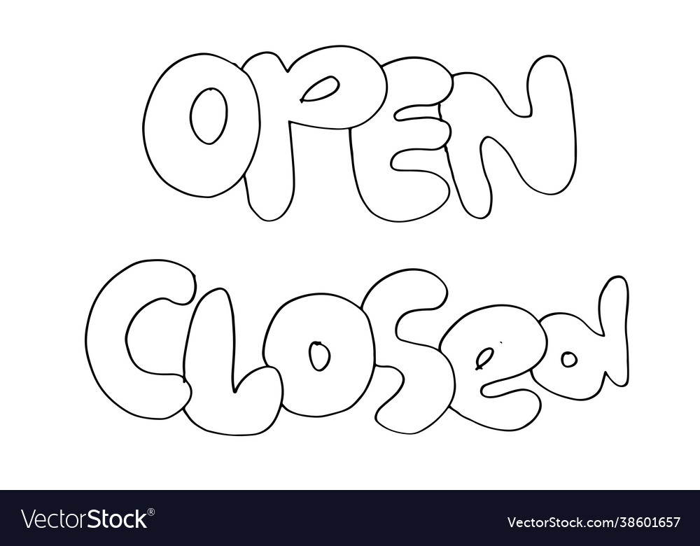 Open sign closed for use in cafes buildings Vector Image