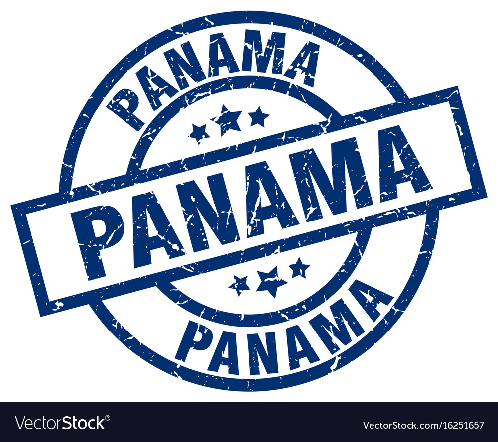 Panama blue round grunge stamp Royalty Free Vector Image