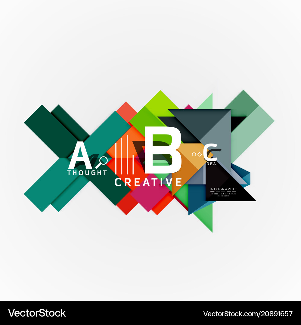 Paper Infographic Banner Template With A B C Vector Image