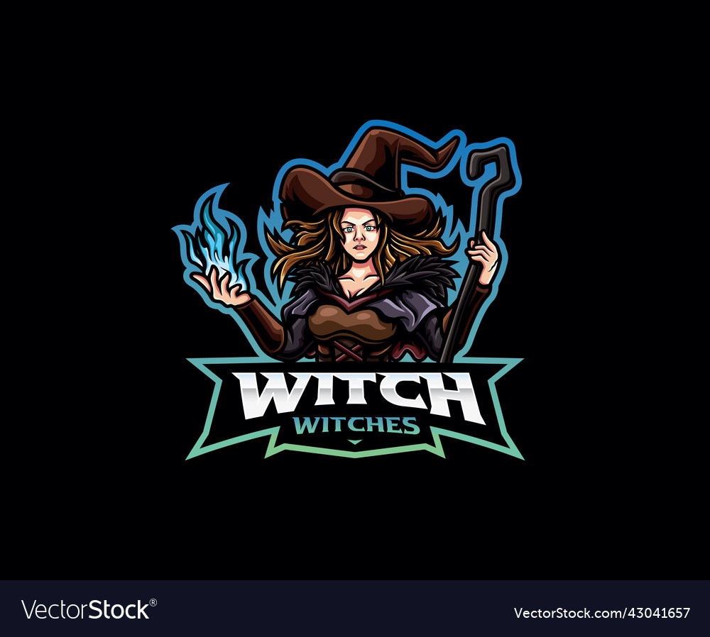 Witch mascot logo design vector image Witch mascot logo design