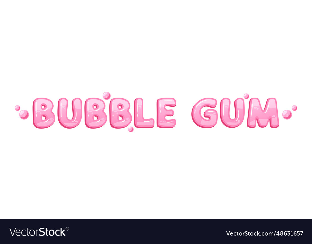 Words bubble gum pop in a vibrant shade of pink Vector Image