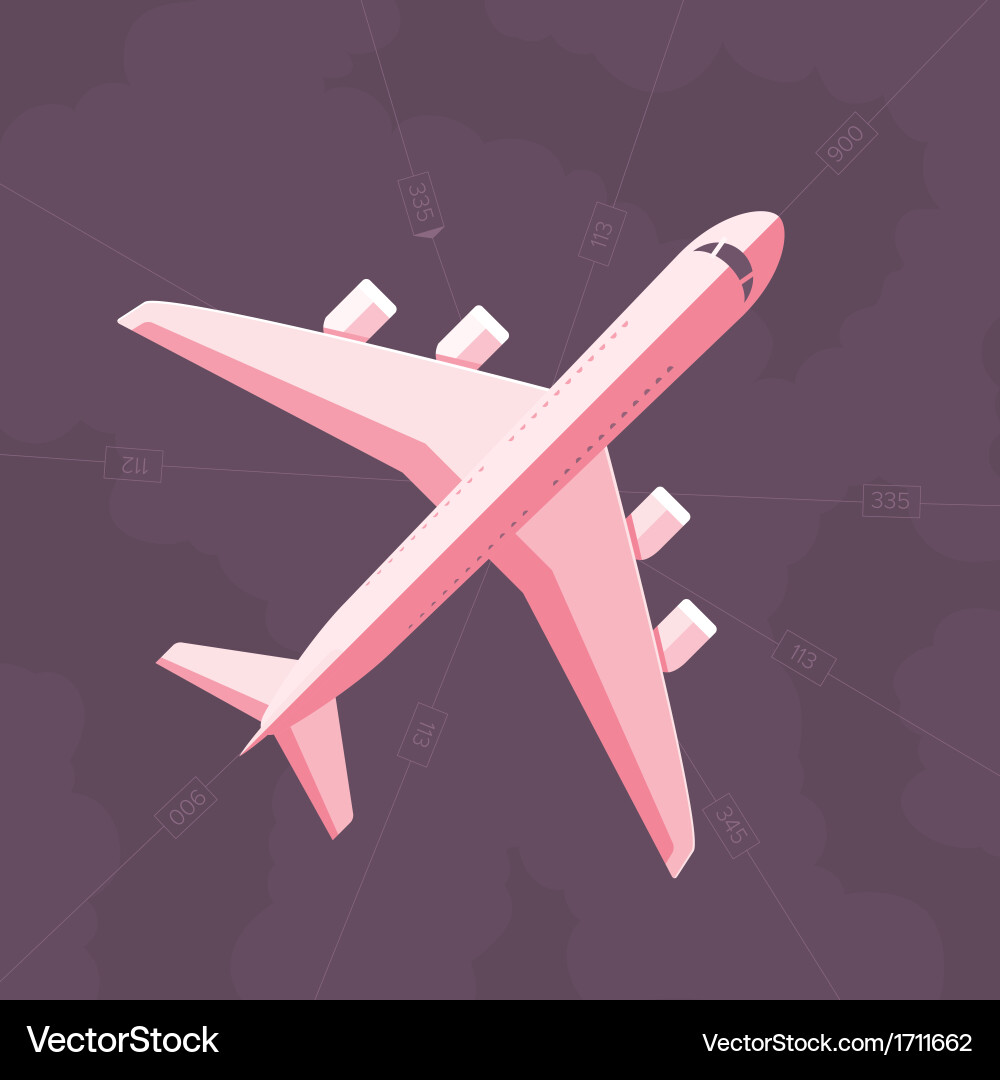 Flat airplane background Royalty Free Vector Image