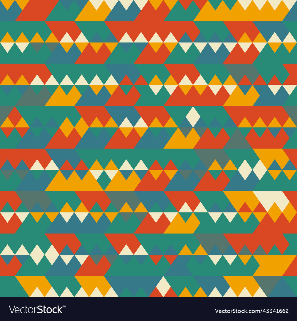 Folk color triangle seamless pattern Royalty Free Vector
