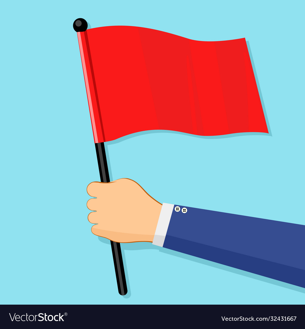 Businessman hold a red flag winner challenge Vector Image