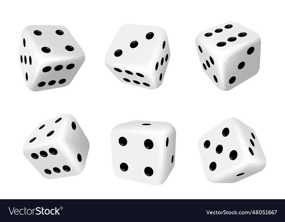 Dice isolated 3d objects gambling game and casino Vector Image