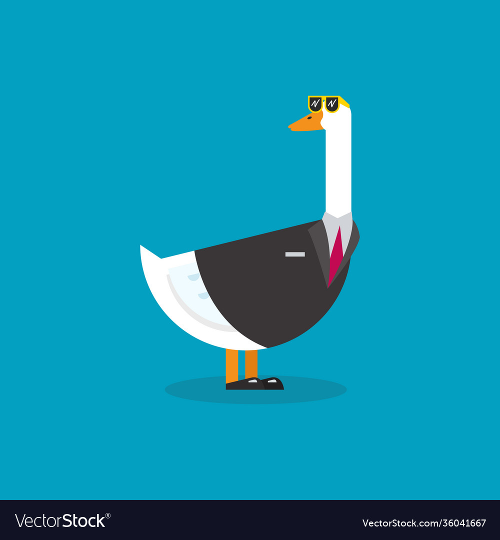 Goose wearing business suit vector image Goose wearing business suit