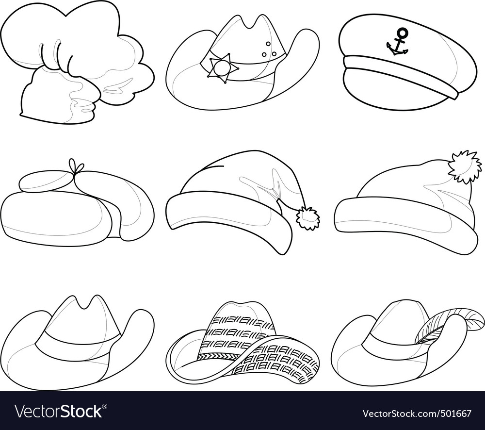 Hats set Royalty Free Vector Image - VectorStock