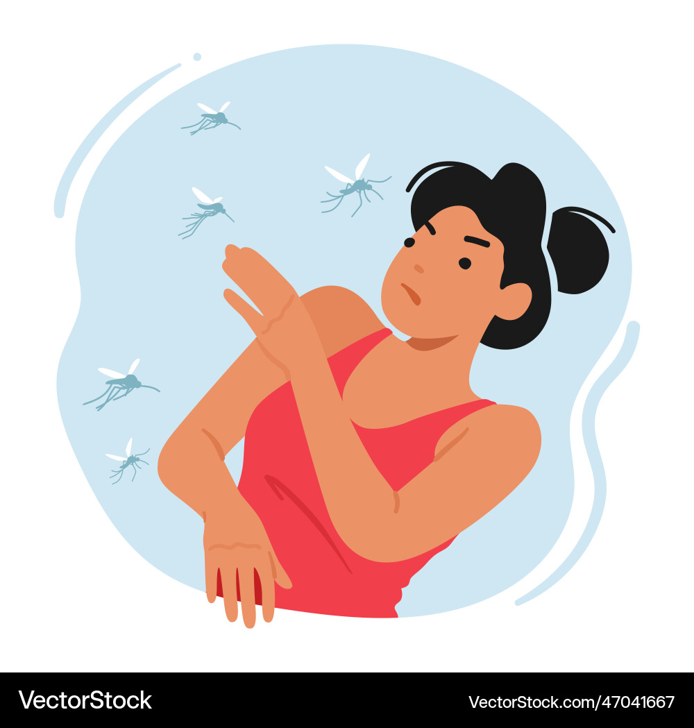 Mosquito bite woman experiences itching swelling Vector Image