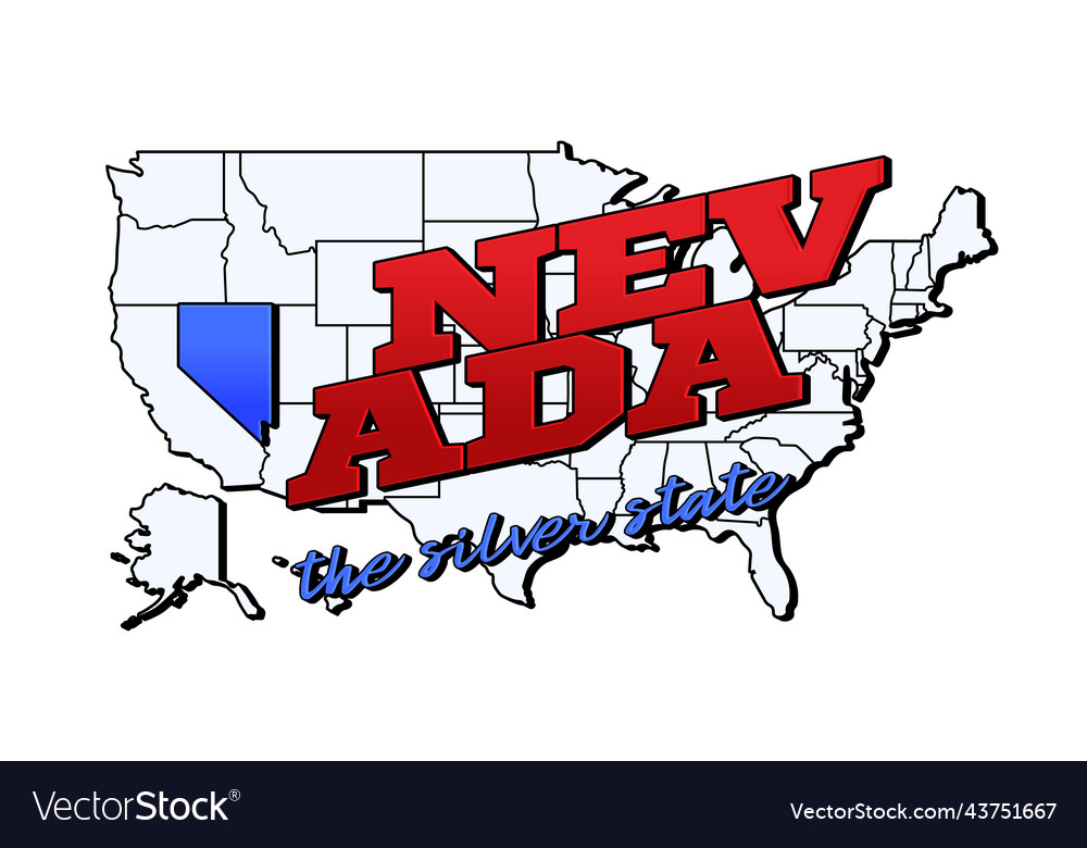 Nevada state with us on american Royalty Free Vector Image