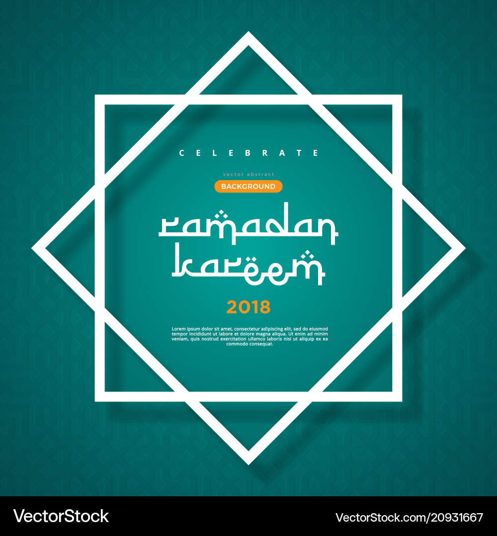 Ramadan Kareem Concept Banner With Islamic Vector Image