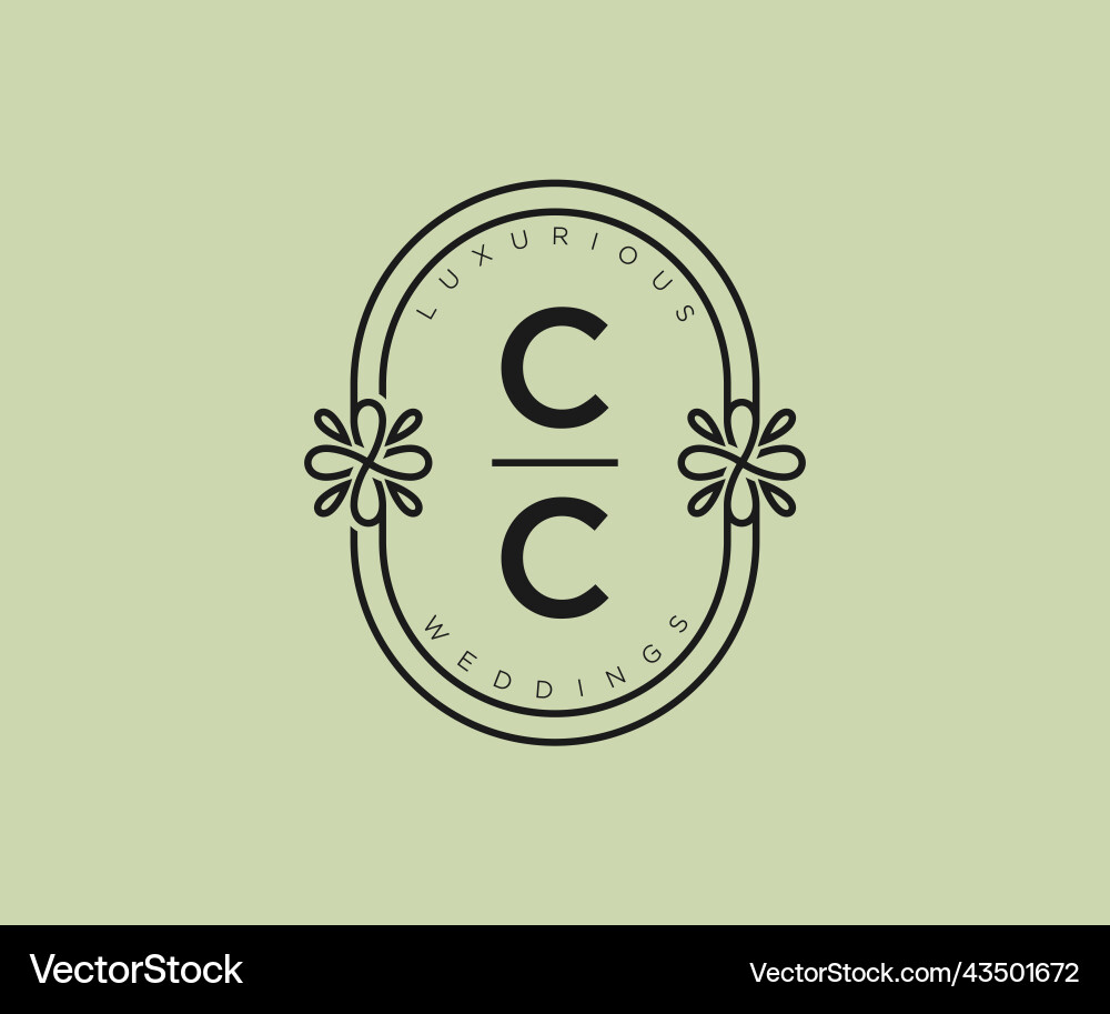 Cc initials letter wedding monogram logos Vector Image