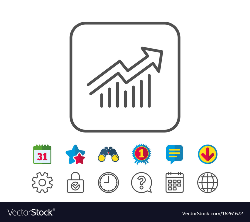 Chart line icon report graph sign Royalty Free Vector Image