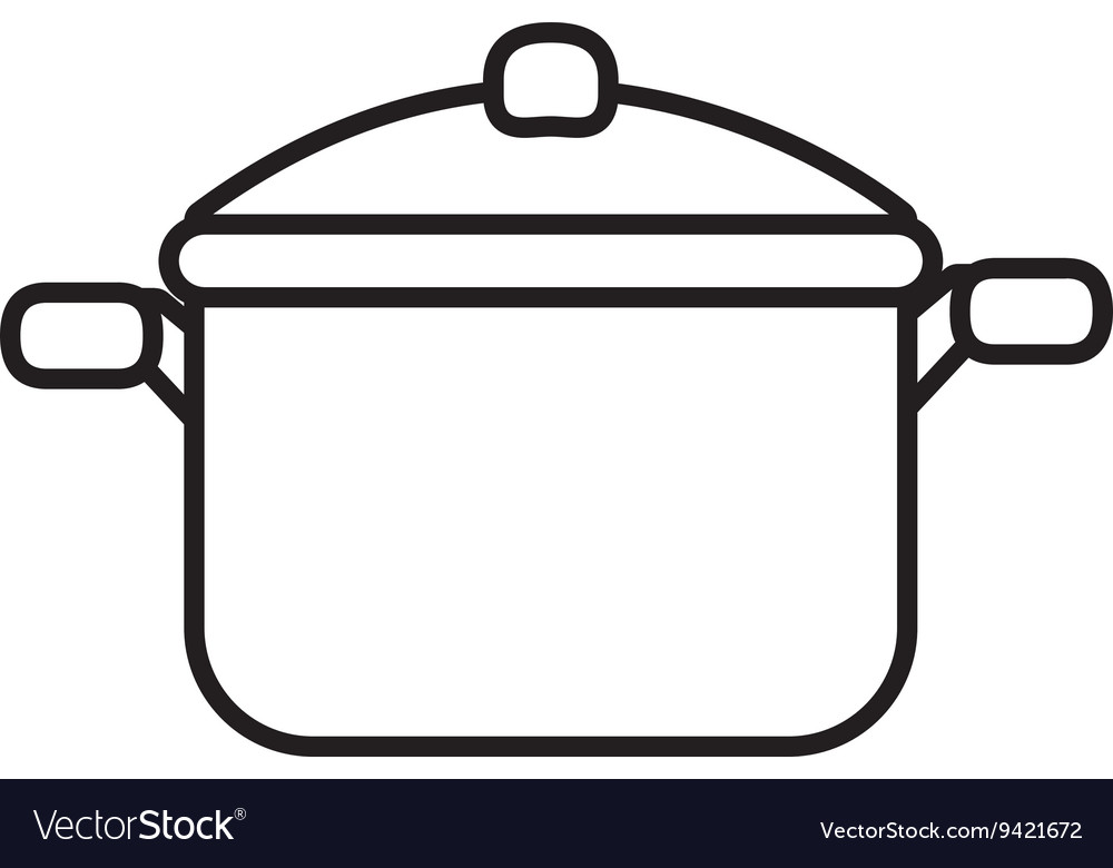 Cooking pan front view graphic Royalty Free Vector Image