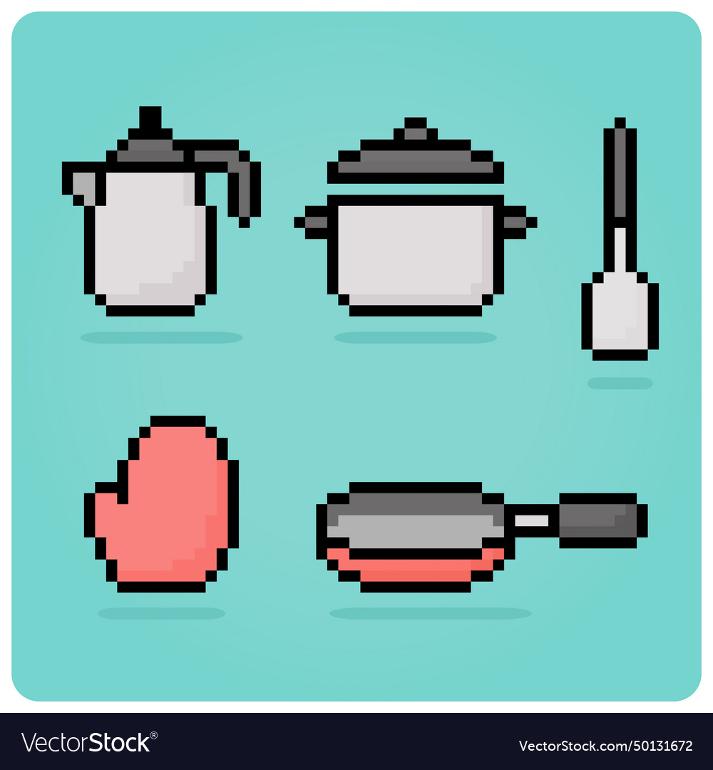 Cooking ware in 8 bit pixel art