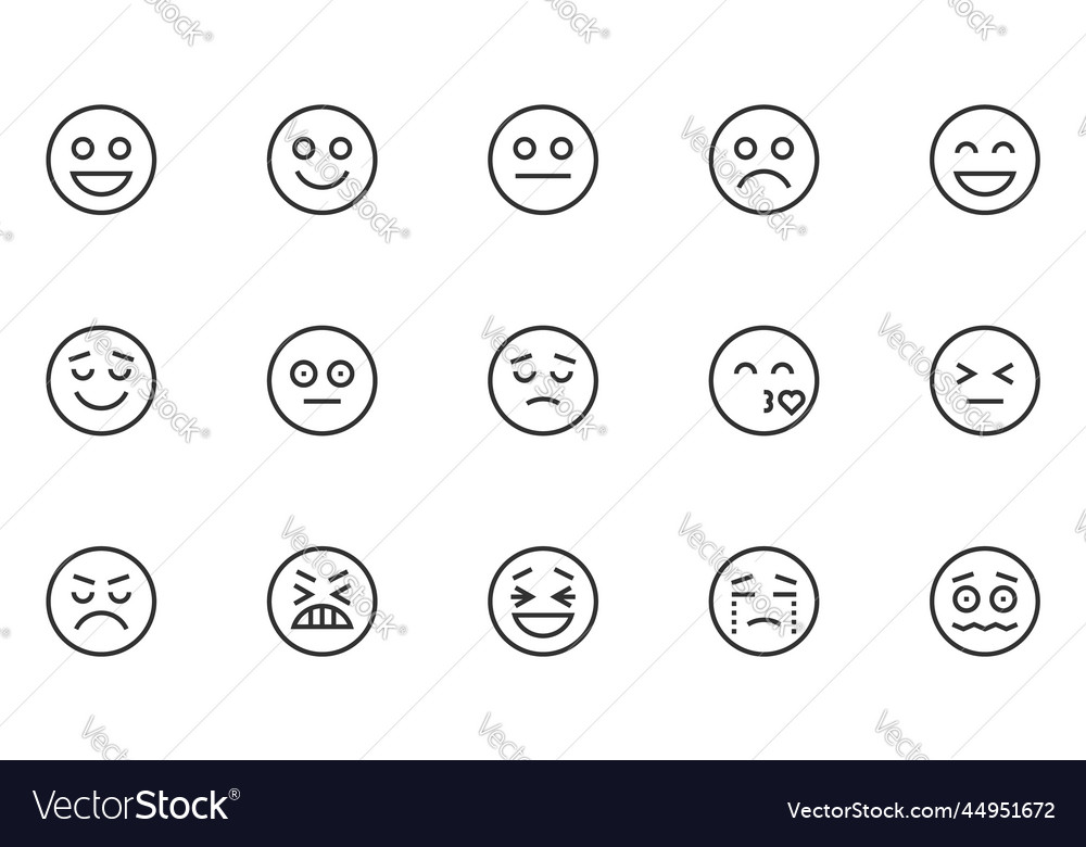 Emotions line icons Royalty Free Vector Image - VectorStock