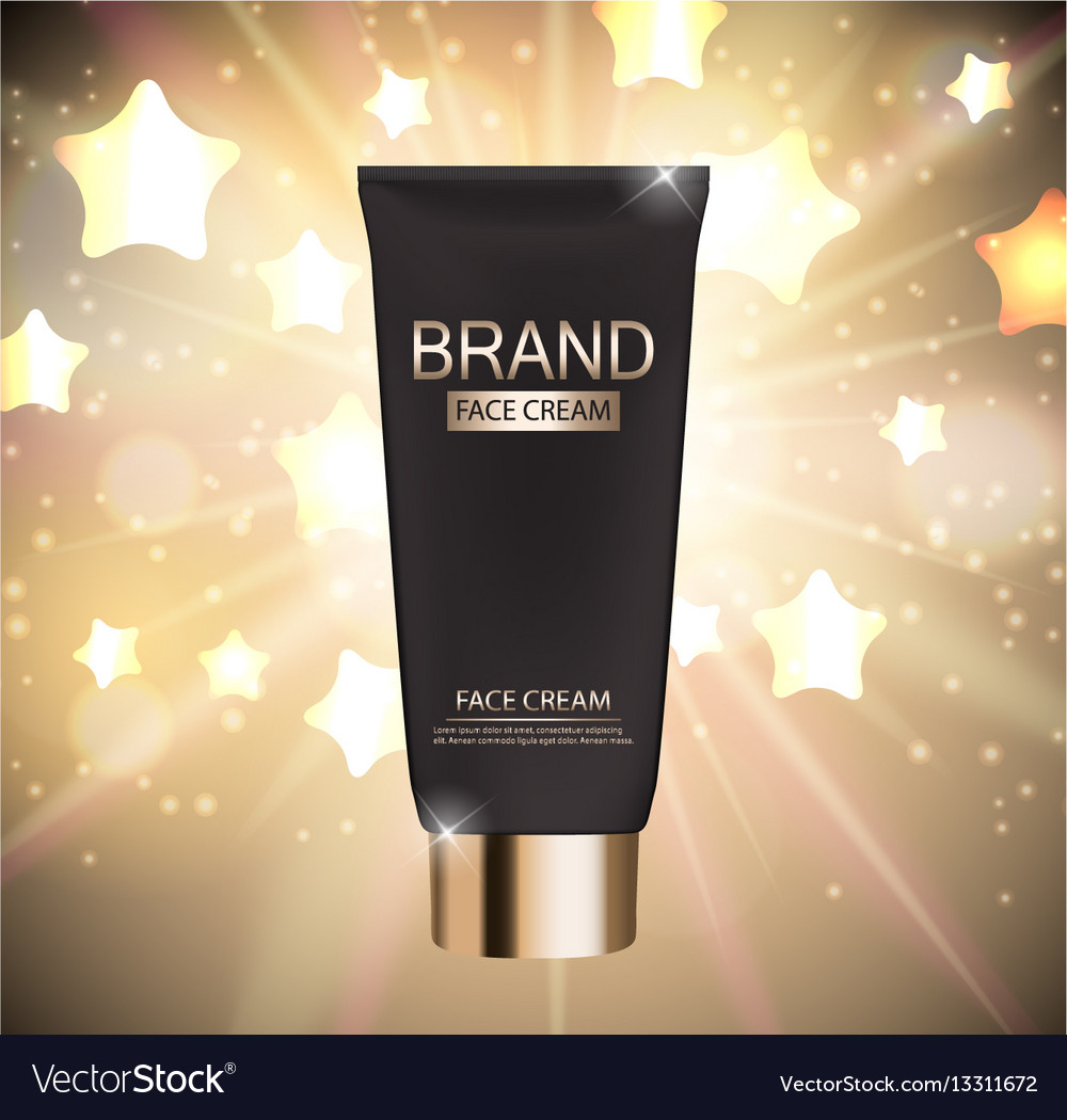 Face cream bottle tube template for ads Royalty Free Vector